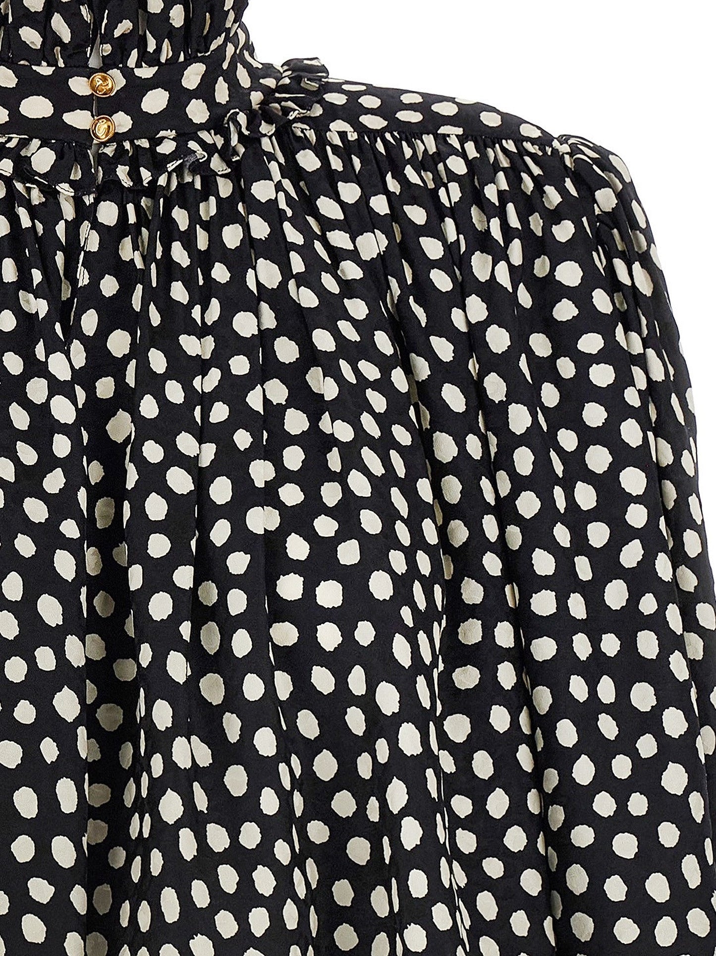 Polka-dots silk shirt