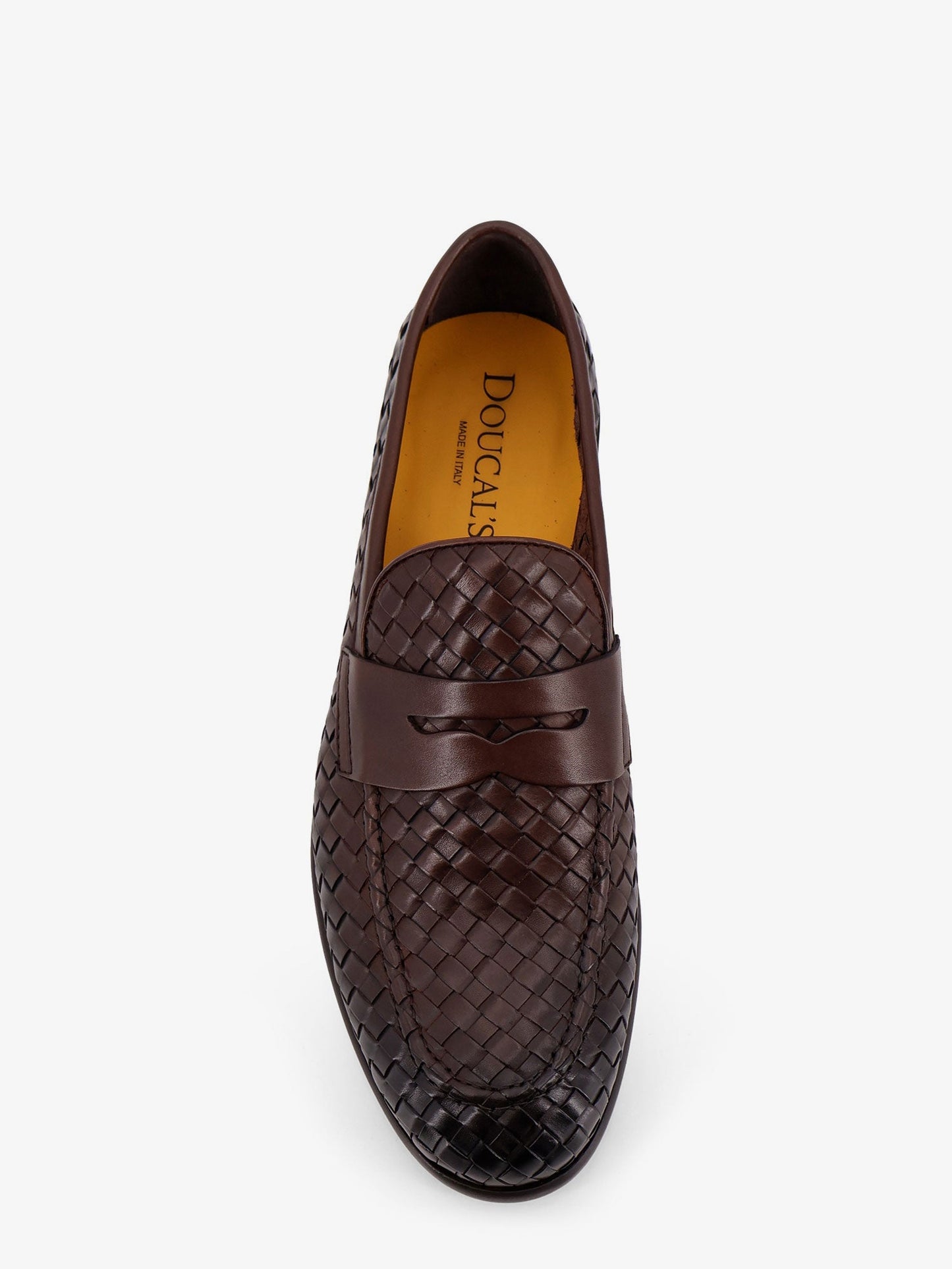 Adler leather loafers with woven pattern