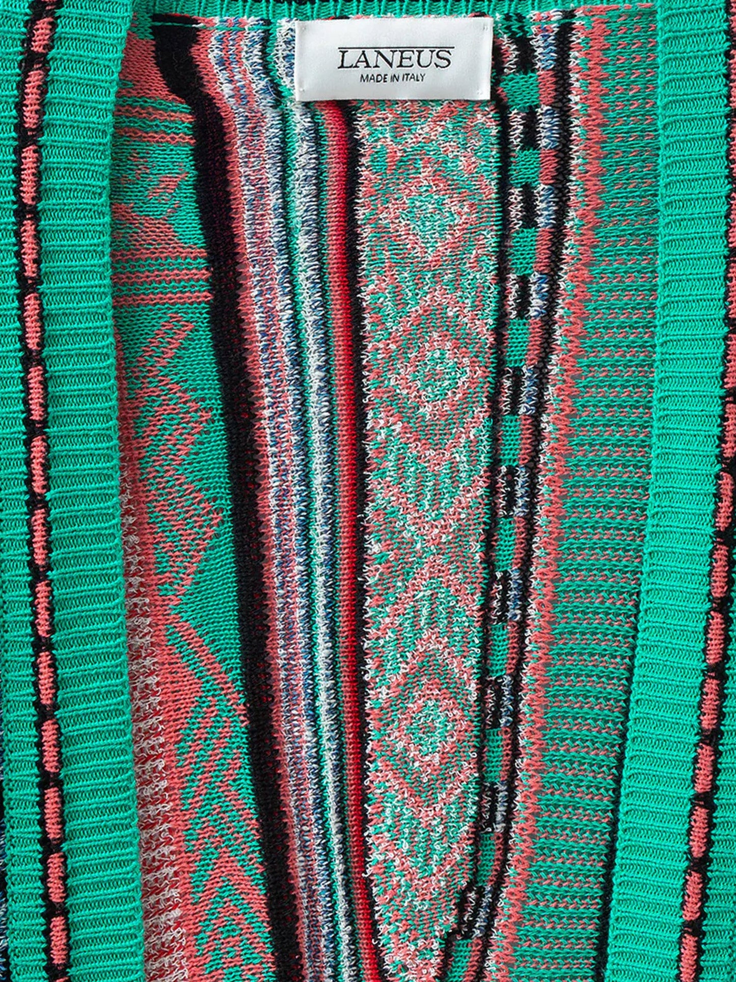 Multicolor jacquard cotton cardigan