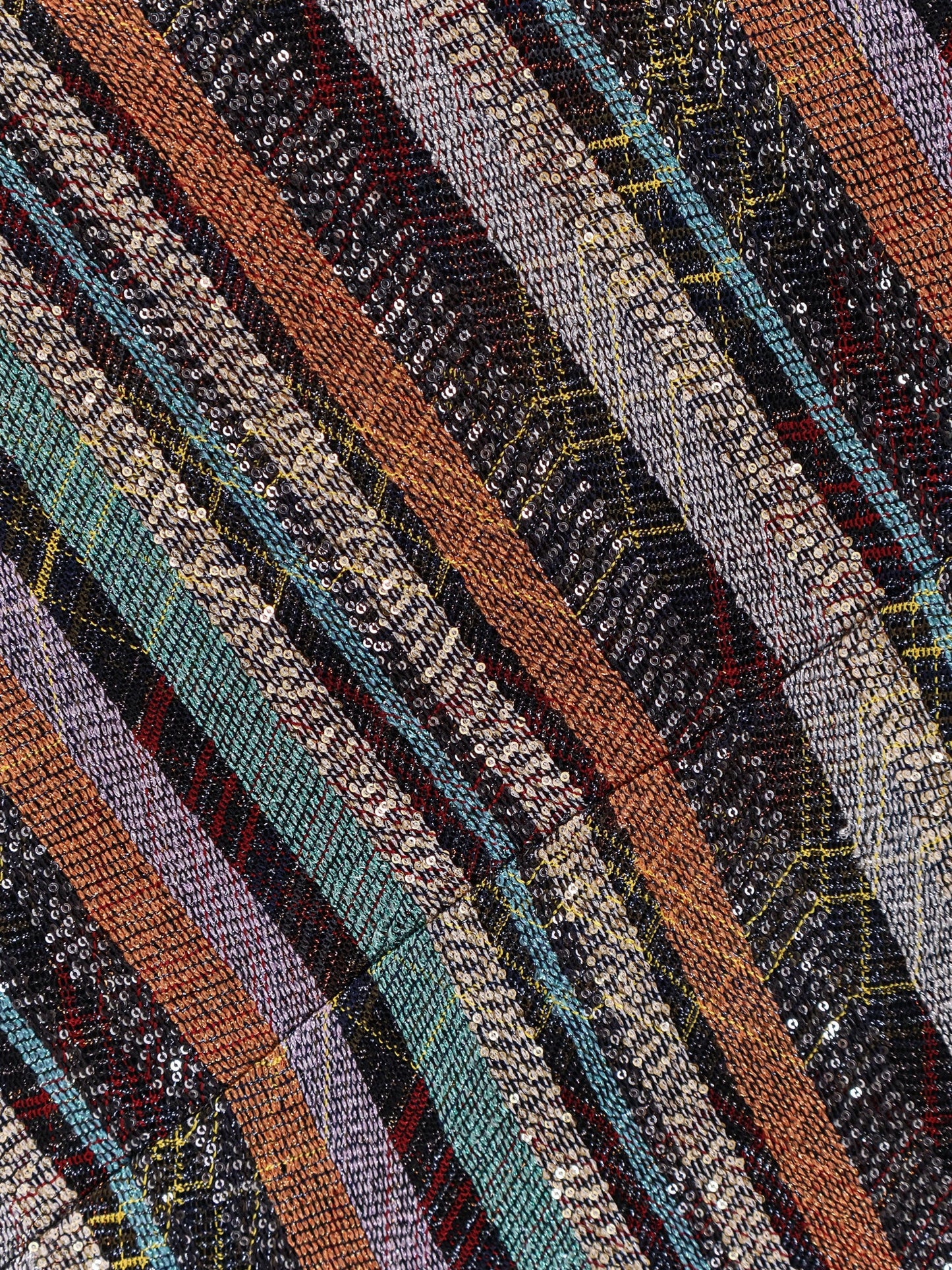 Viscose blend long dress with chevron pattern