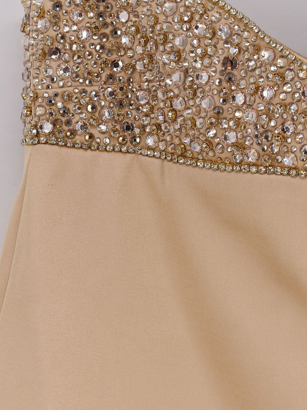 Shyla satin dress with rhinestones detail