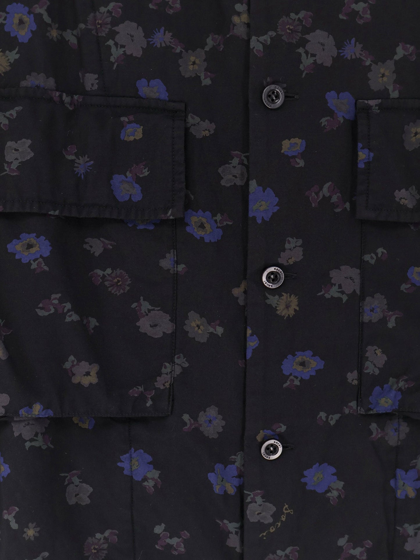 Cotton blend shirt with floral print