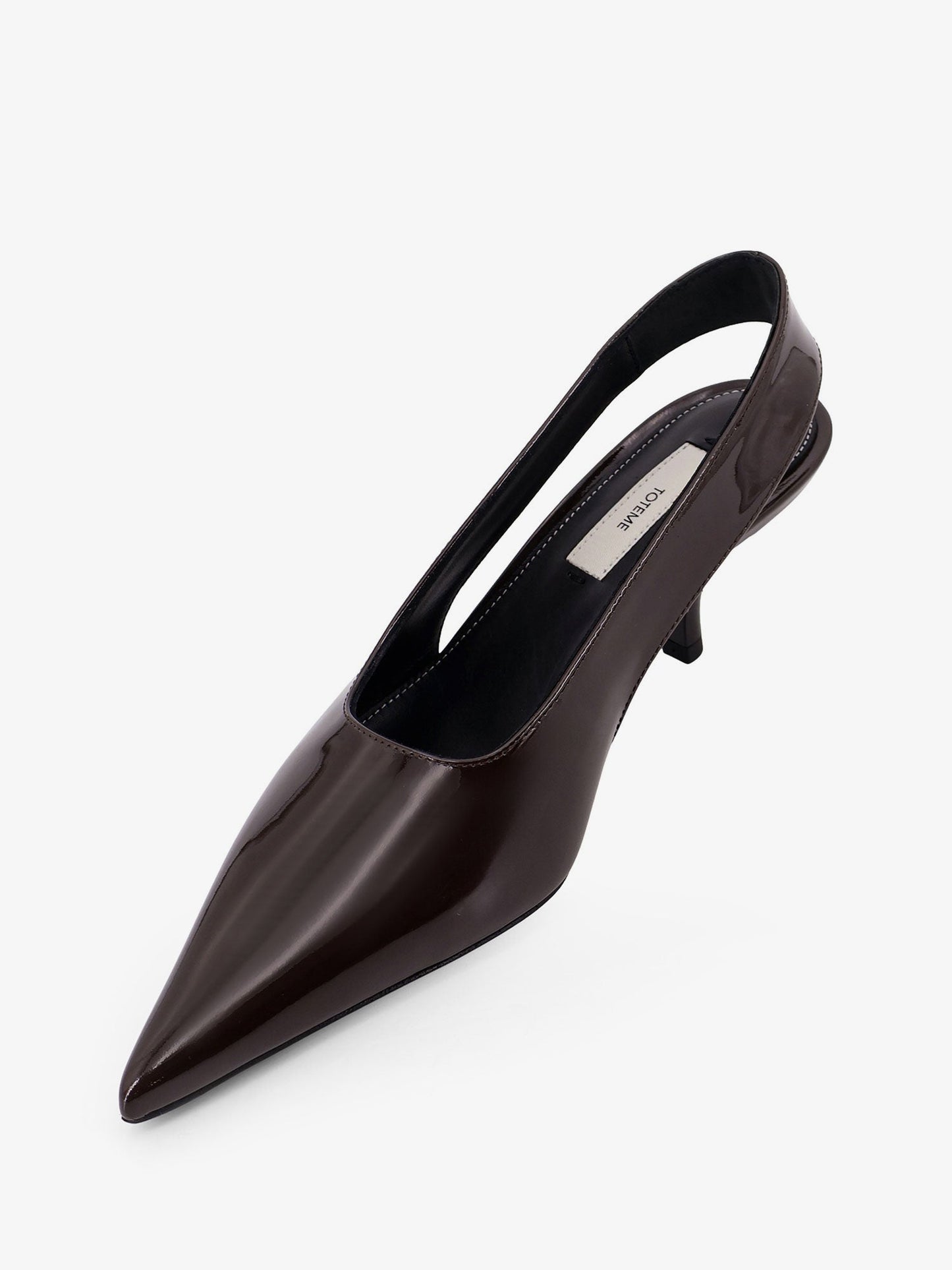 Patent leather slingback pumps