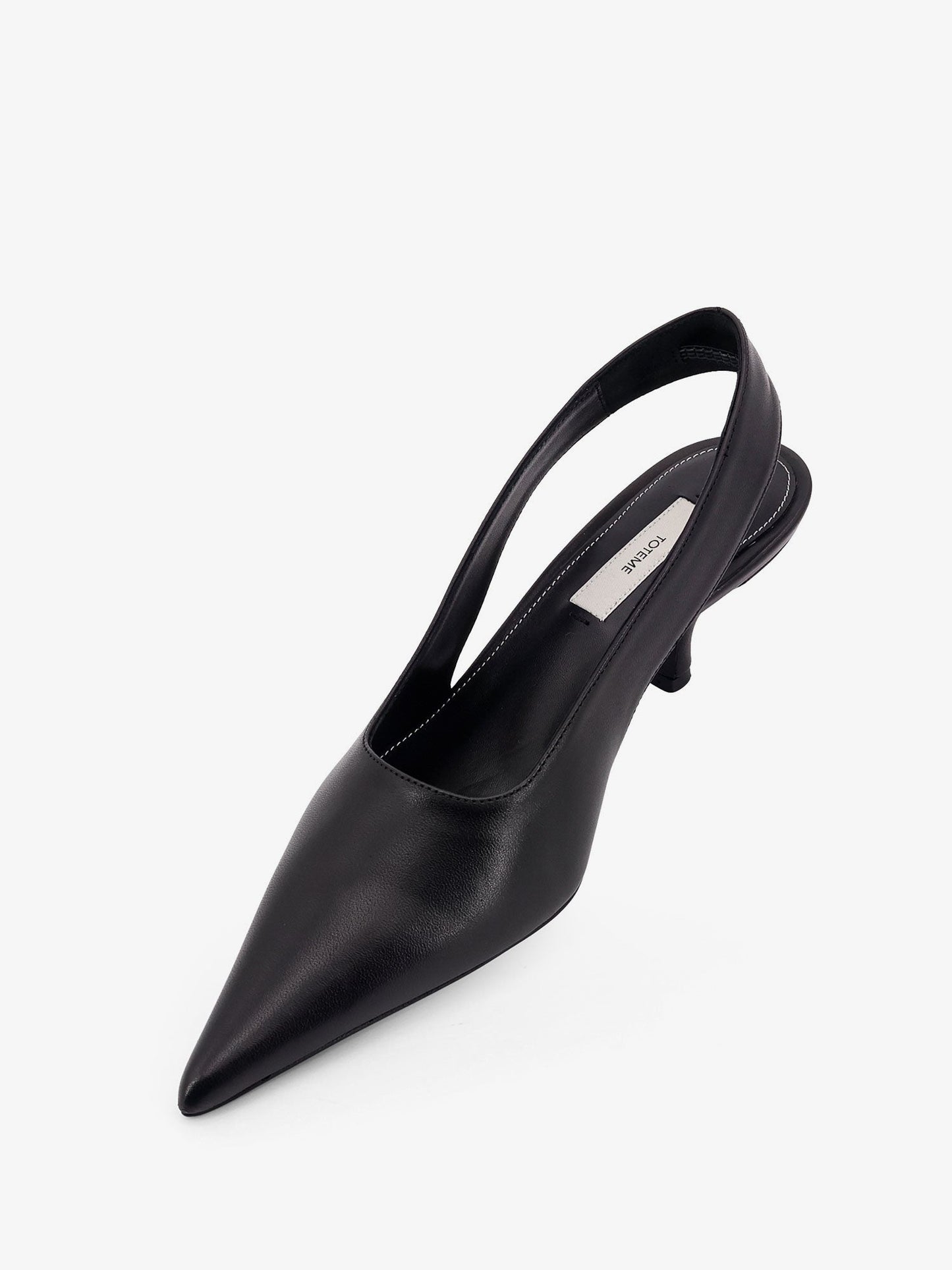Slingback decolleté in pelle con effetto cocco