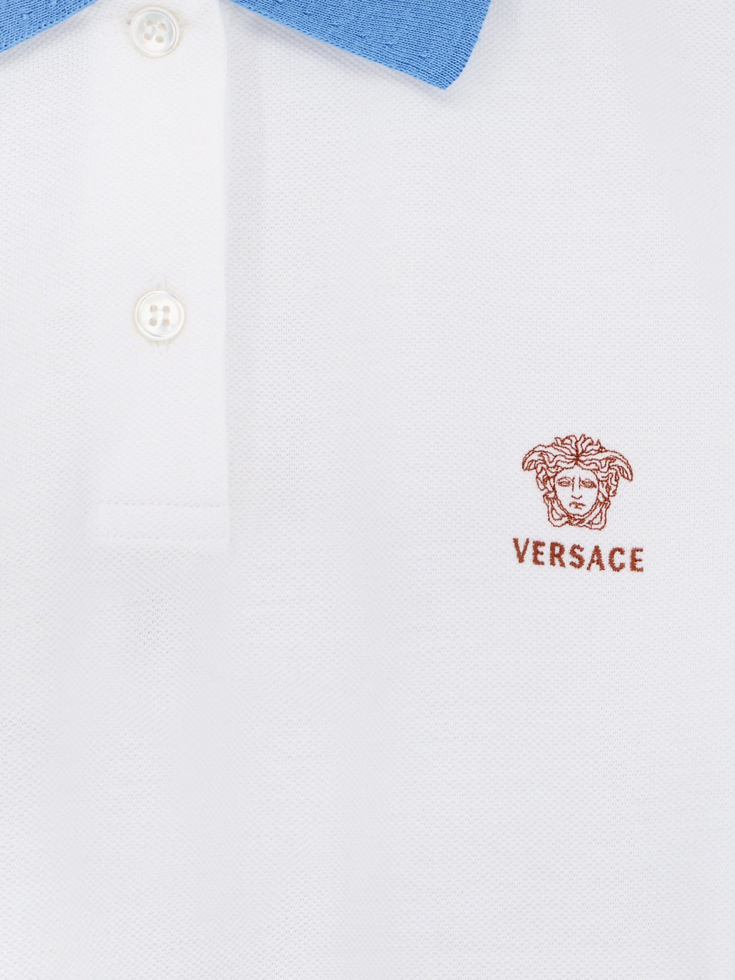 Cotton polo shirt with Medusa embroidery