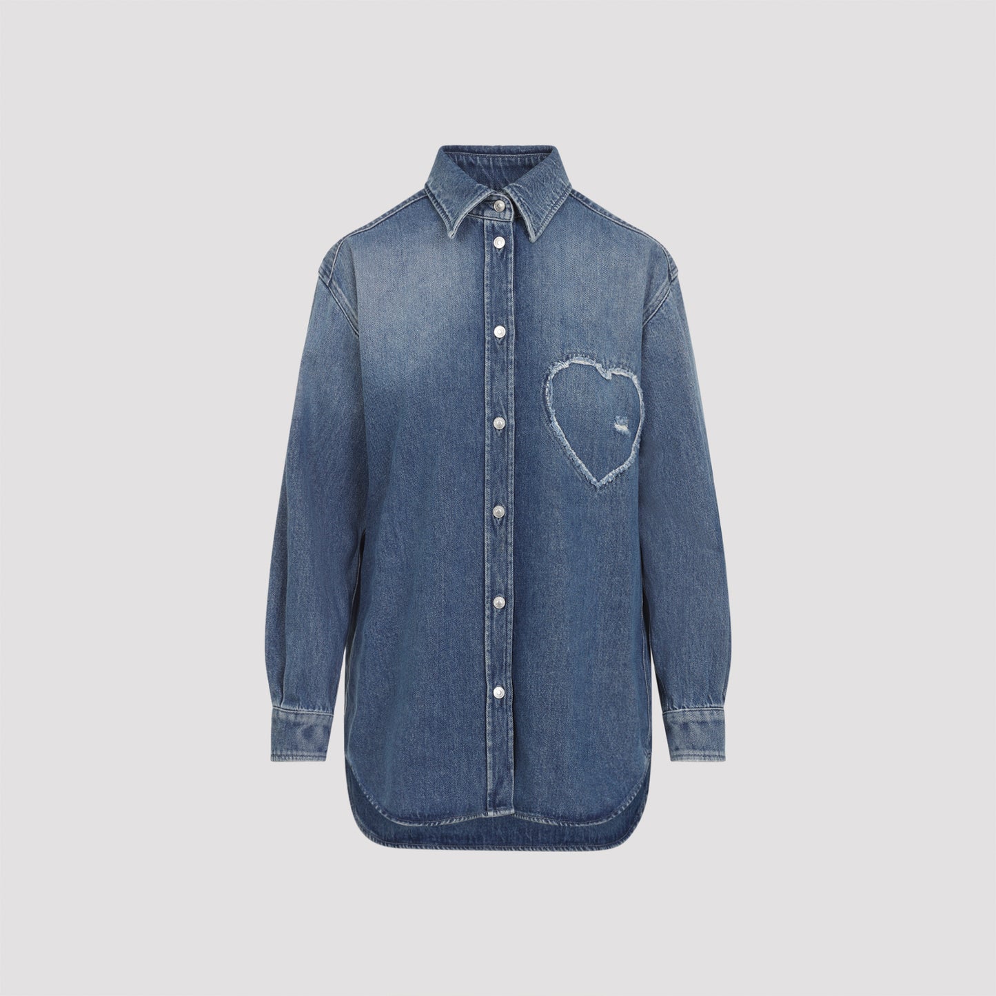 heart denim shirt-image-3