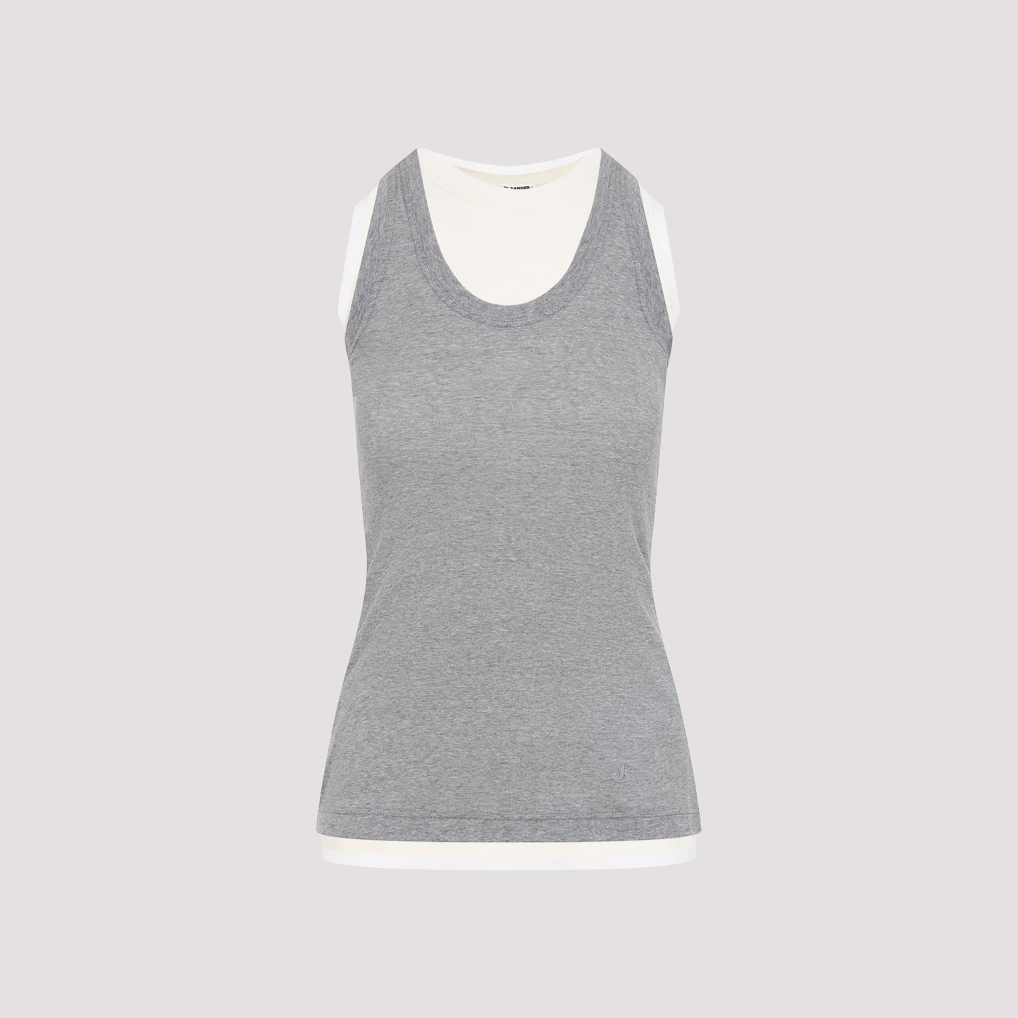 jil sander+ kit grey cotton tank top-image-1