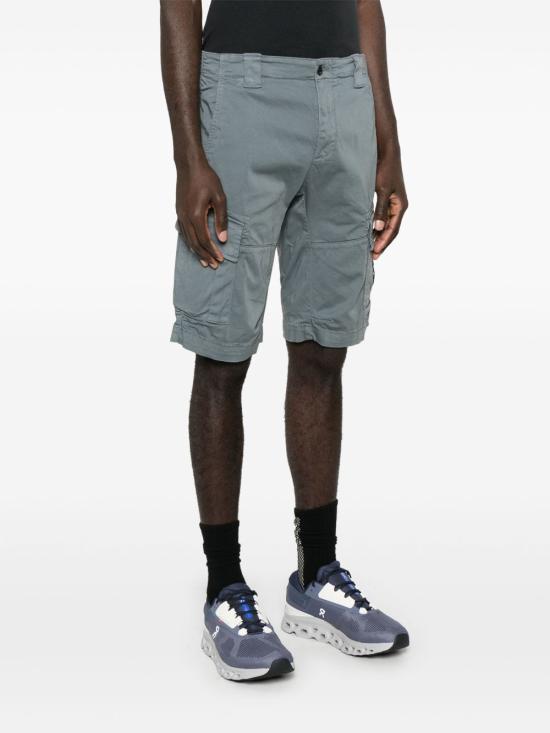 STRETCH SATIN CARGO BERMUDA SHORTS