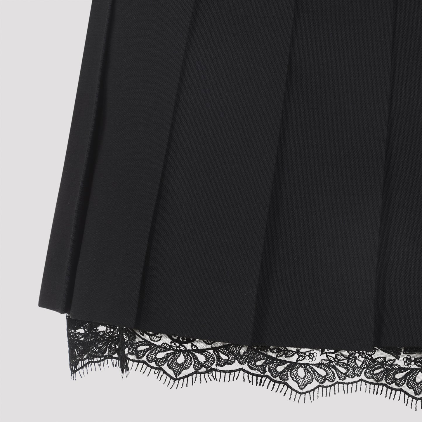 Black Wool Mini Skirt