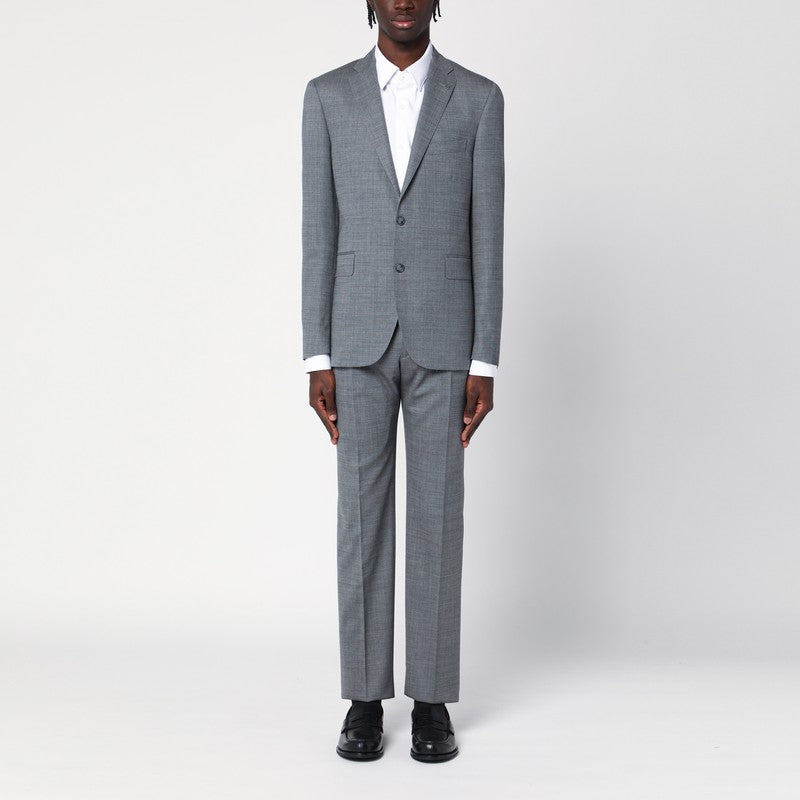Single-breasted Grey Wool Suit
