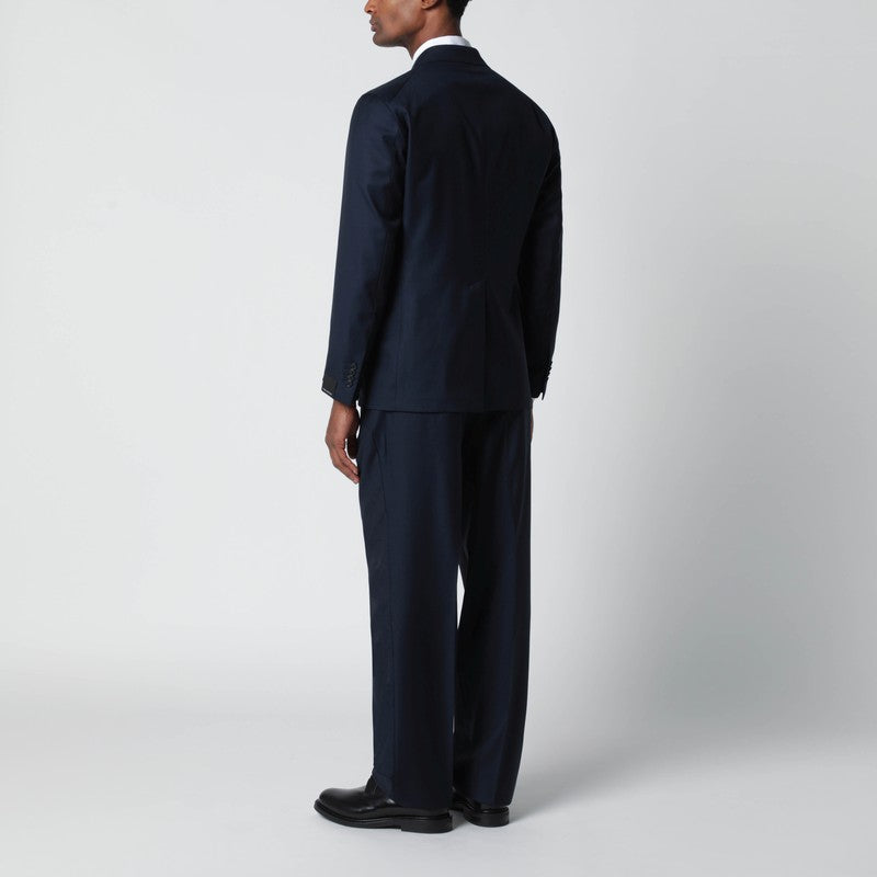 Blue wool double-breasted suit