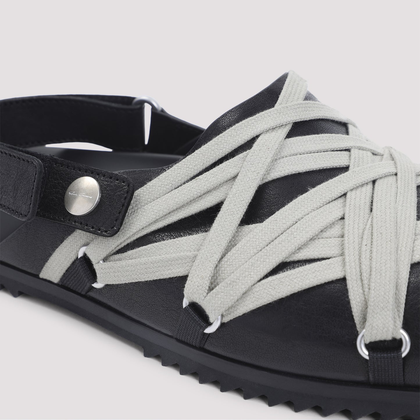 Black Megalace Granola Leather Mules