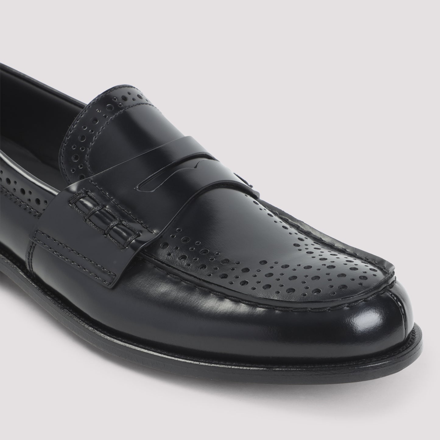 Black Robin Calf Leather Loafers