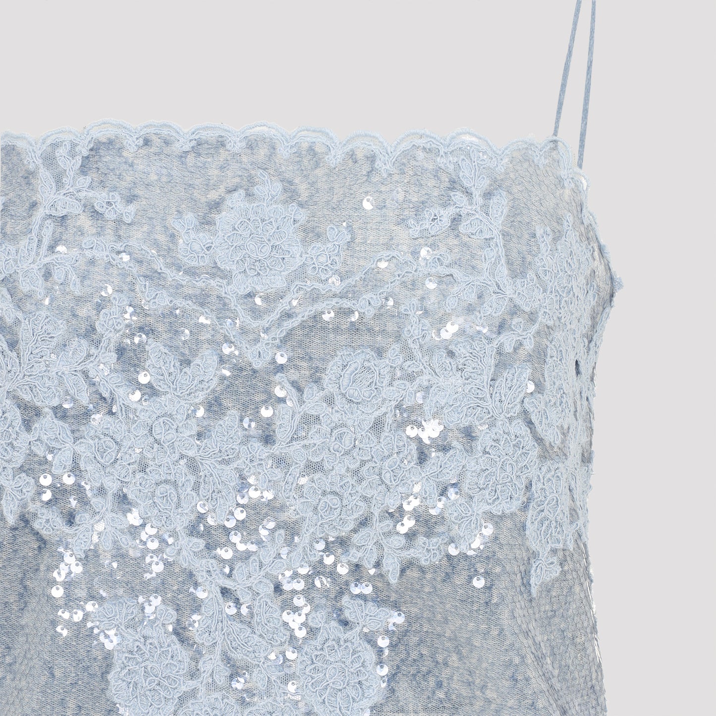 Light Blue Polyester Mini Dress