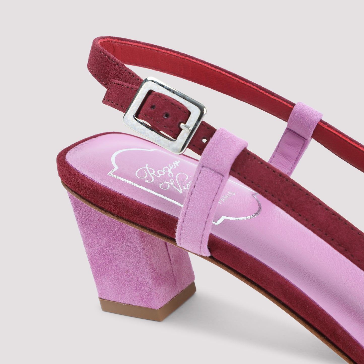 Red BV Stripes Suede Leather Pumps