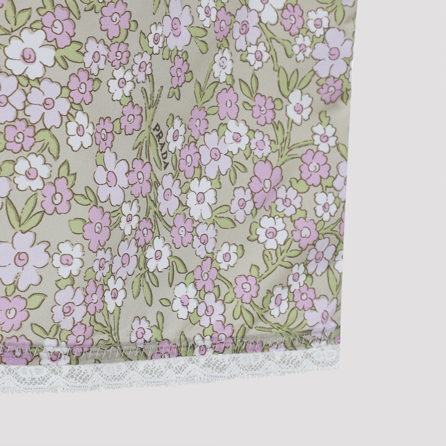 Green Polyamide Midi Skirt