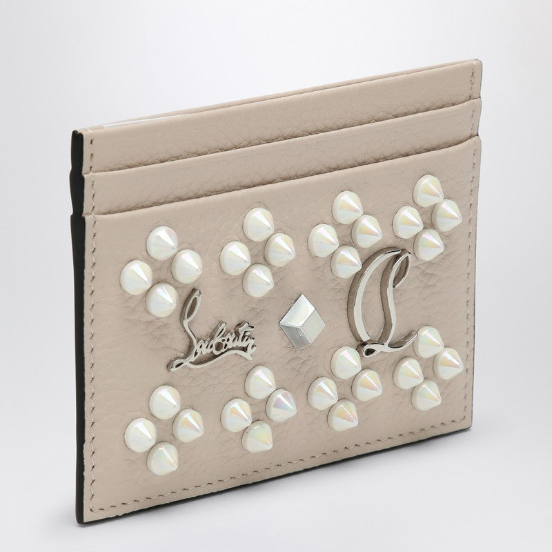 Kios Card Holder In Grained Calfskin And Spikes