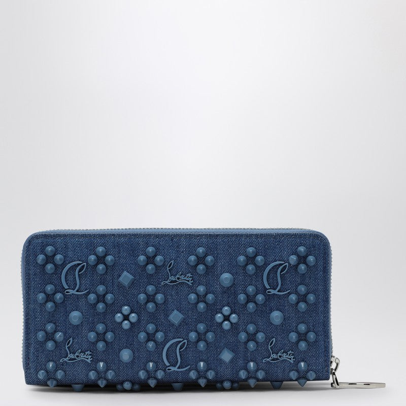 Panettone Coin Purse In Denim With Spikes