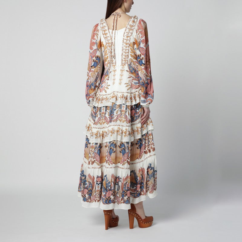 White Sea Garden dress with tiered ruffles