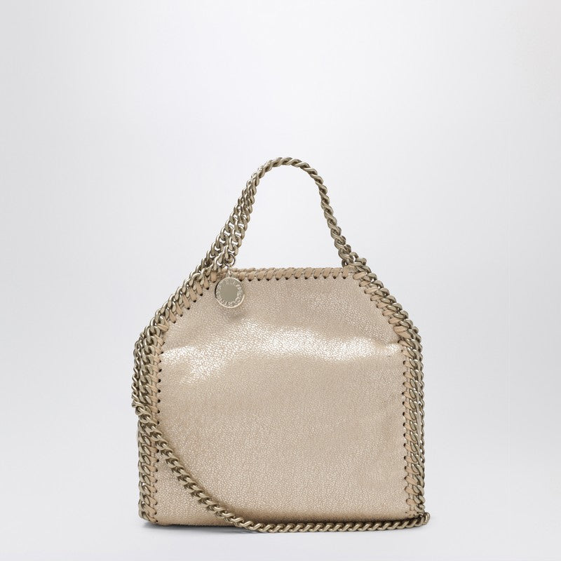 Gold metallic micro Falabella tote bag