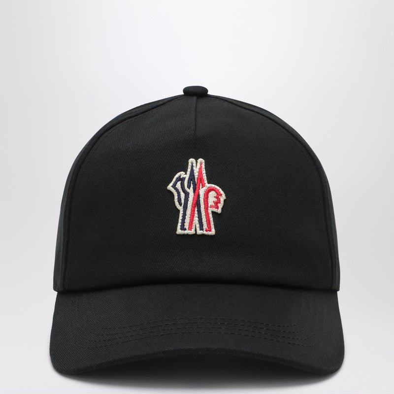 Black Cap With Visor And Logo Patch
