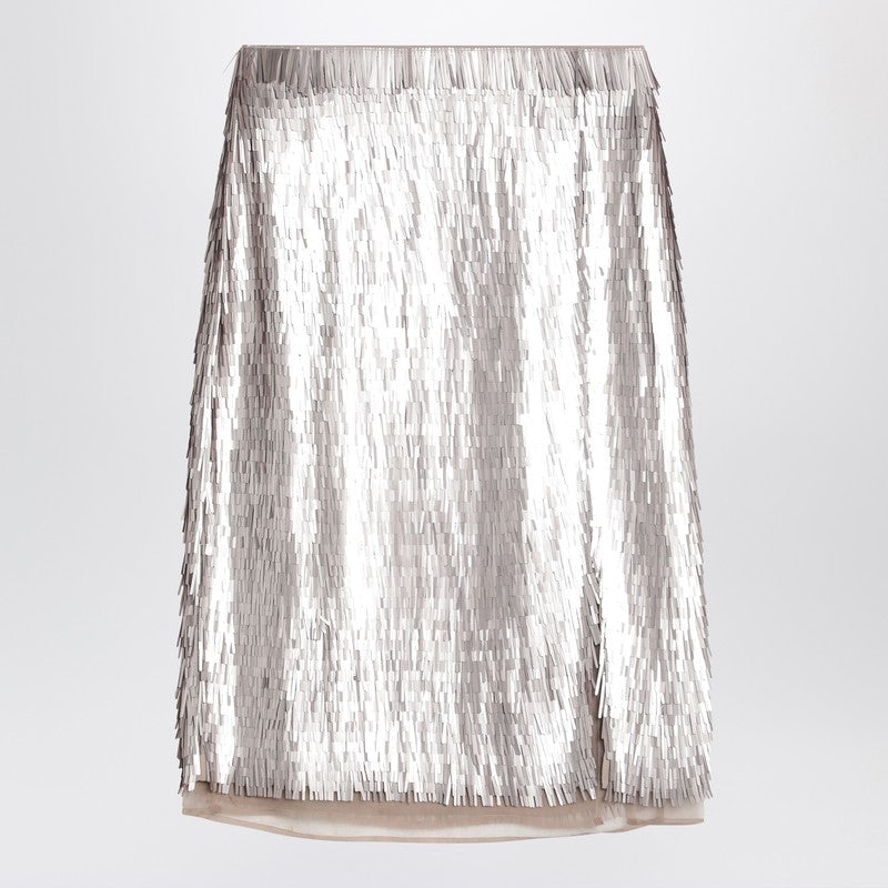 Pencil Skirt With Silver Sequins