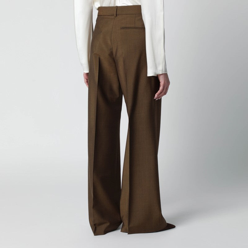 Light brown wool-blend trousers