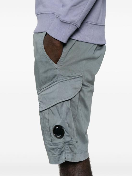 STRETCH SATIN CARGO BERMUDA SHORTS