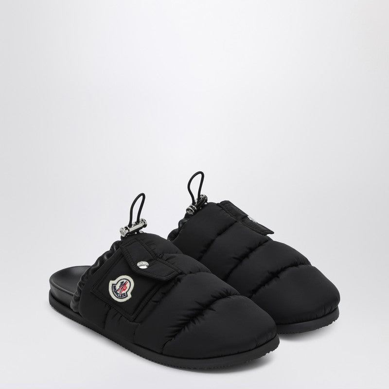 Black Nylon Mule Mon Pocket
