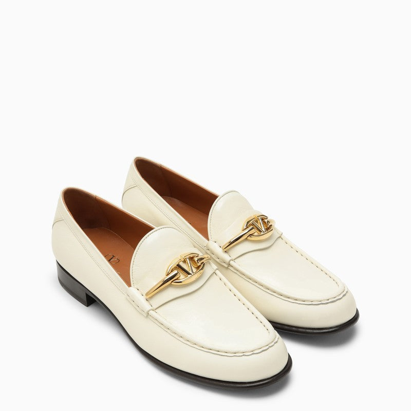 Ivory Leather Vlogo Signature Loafer