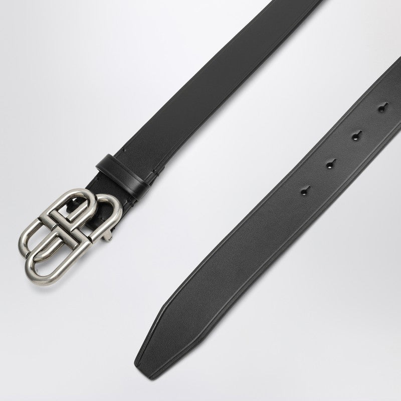 Black BB leather belt