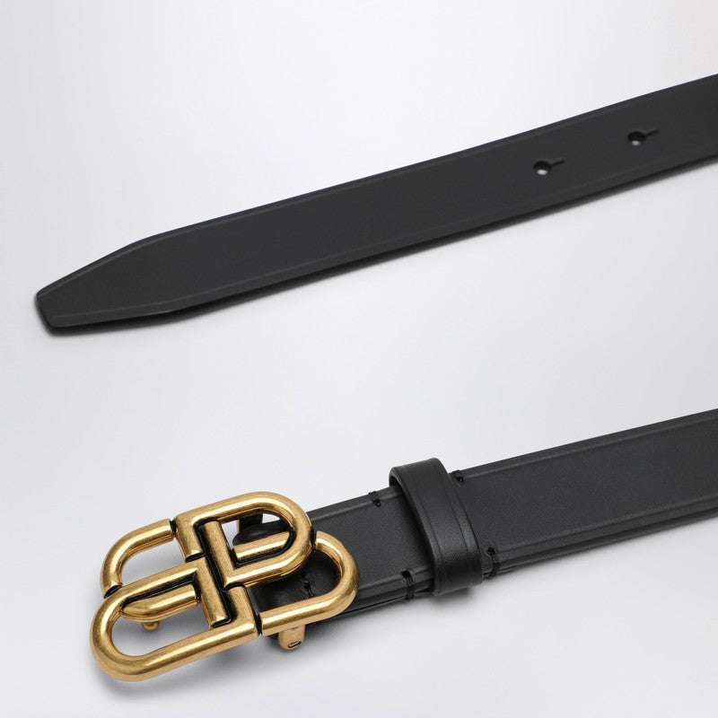 Black leather BB belt