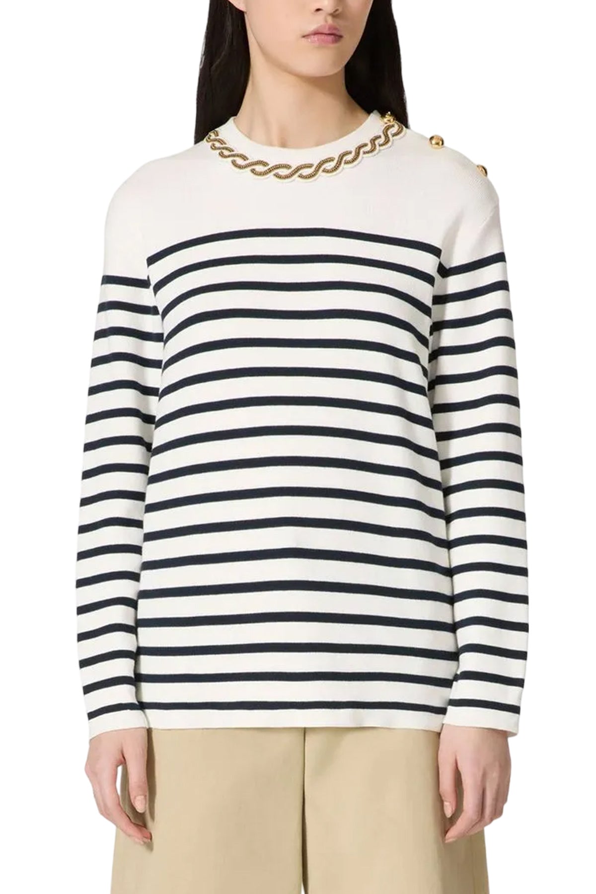 Striped Jersey With Embroidery