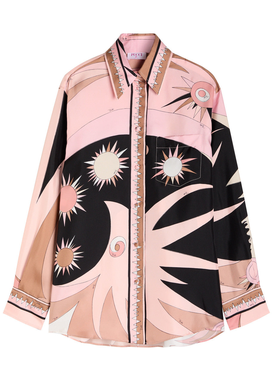 PUCCI STELLA PRINTED SILK-TWILL SHIRT