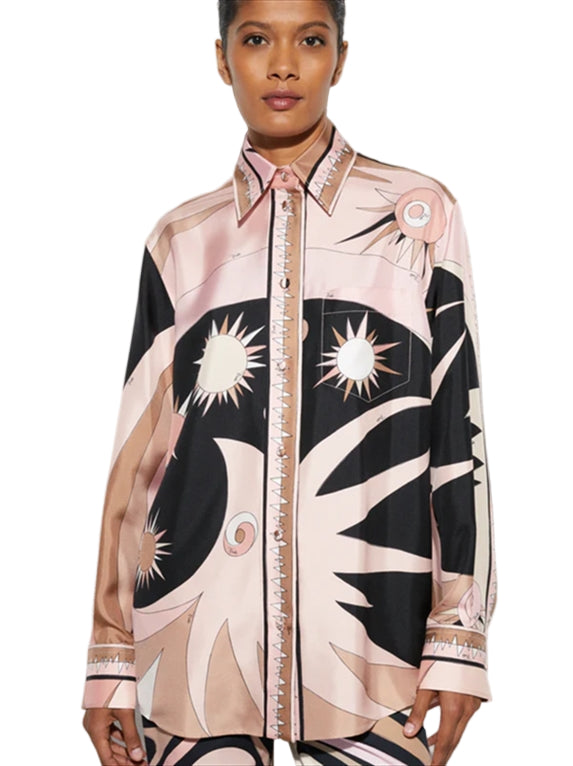 PUCCI STELLA PRINTED SILK-TWILL SHIRT