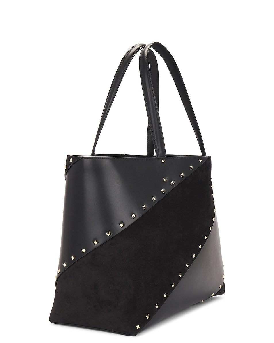 ROCKSTUD LEATHER TOTE BAG