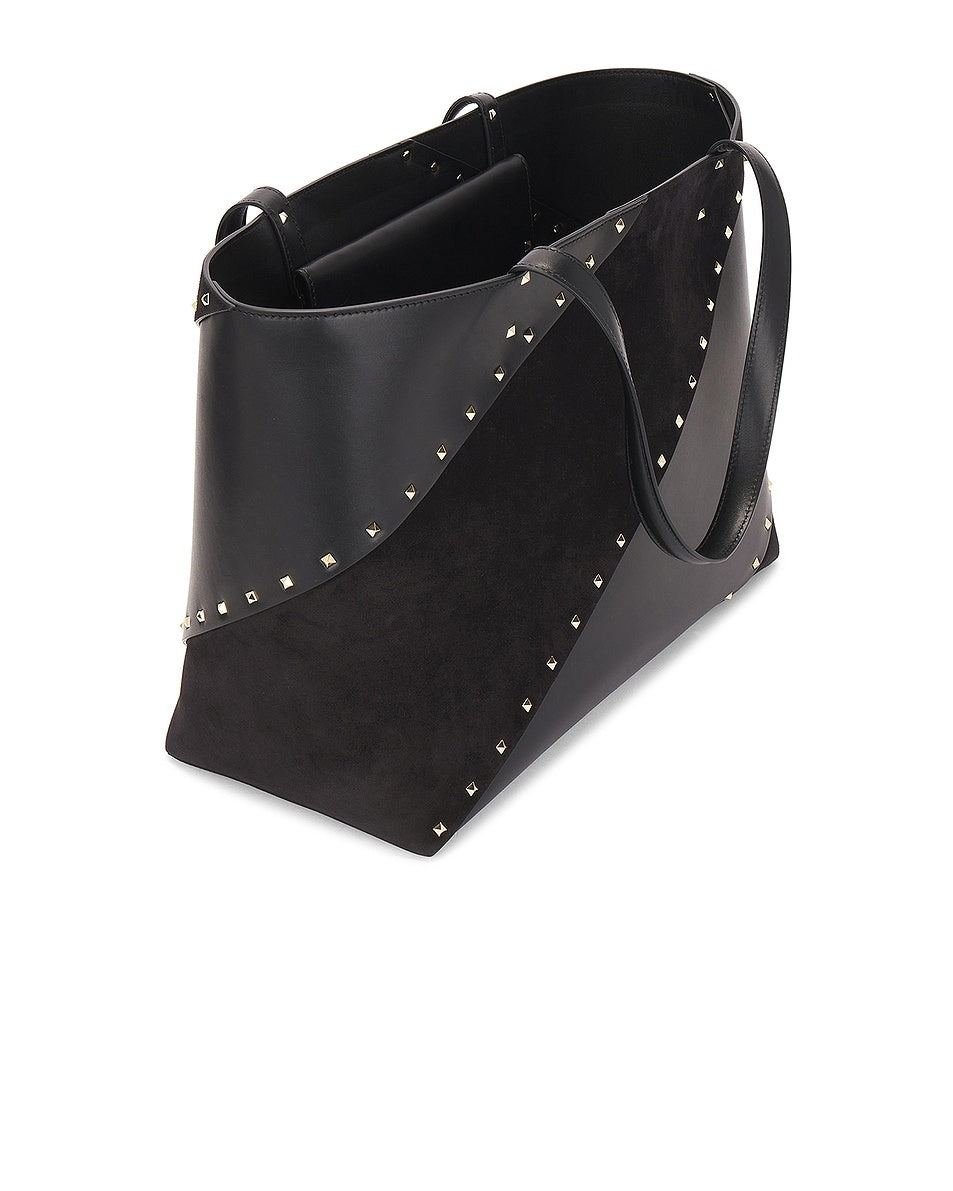 ROCKSTUD LEATHER TOTE BAG