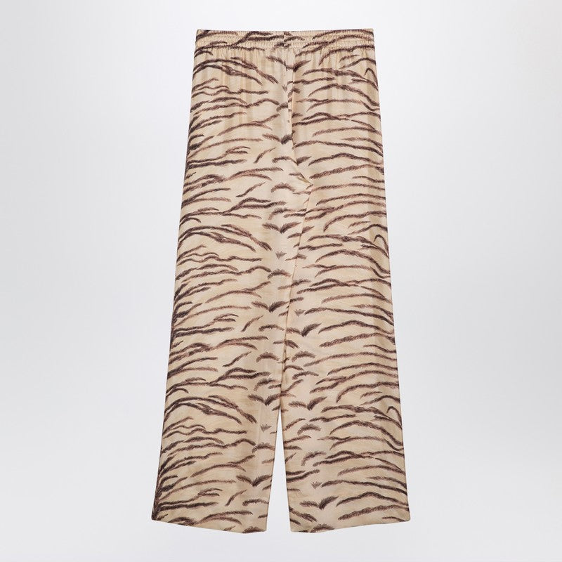 Silk Pants With Tiger Print