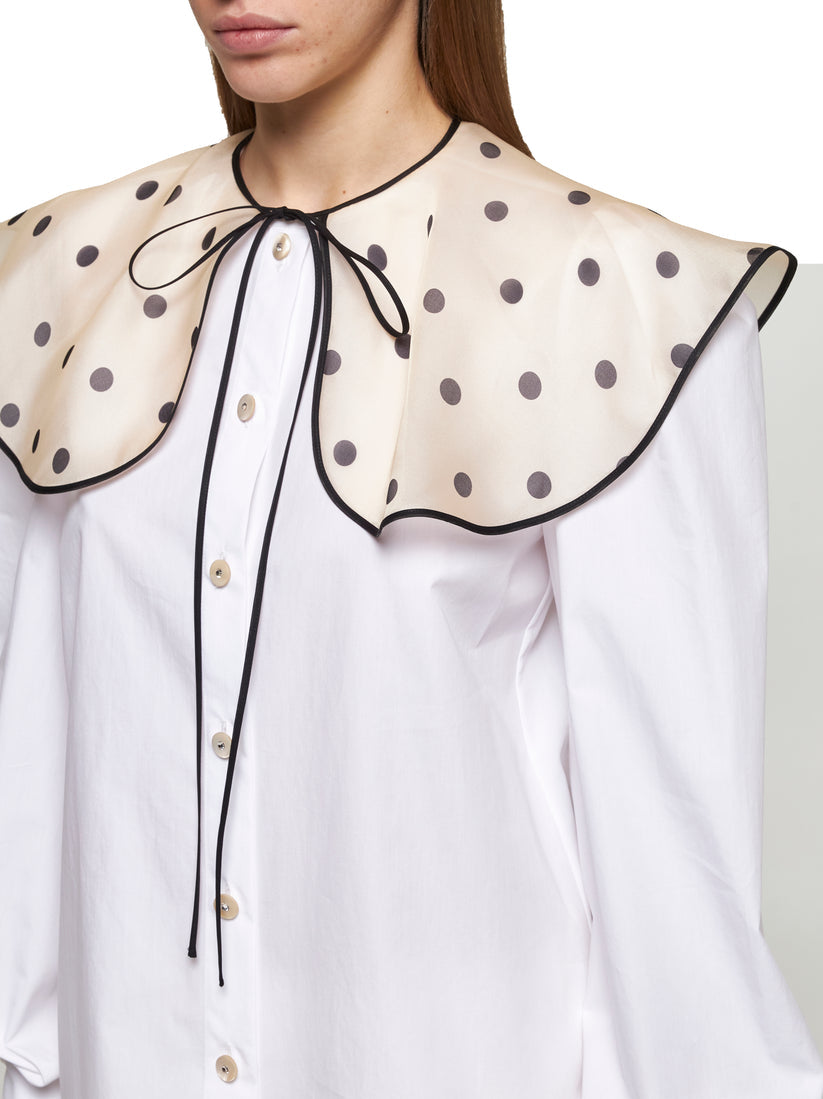 COTTON SHIRT WITH POLKA DOT COLLAR
