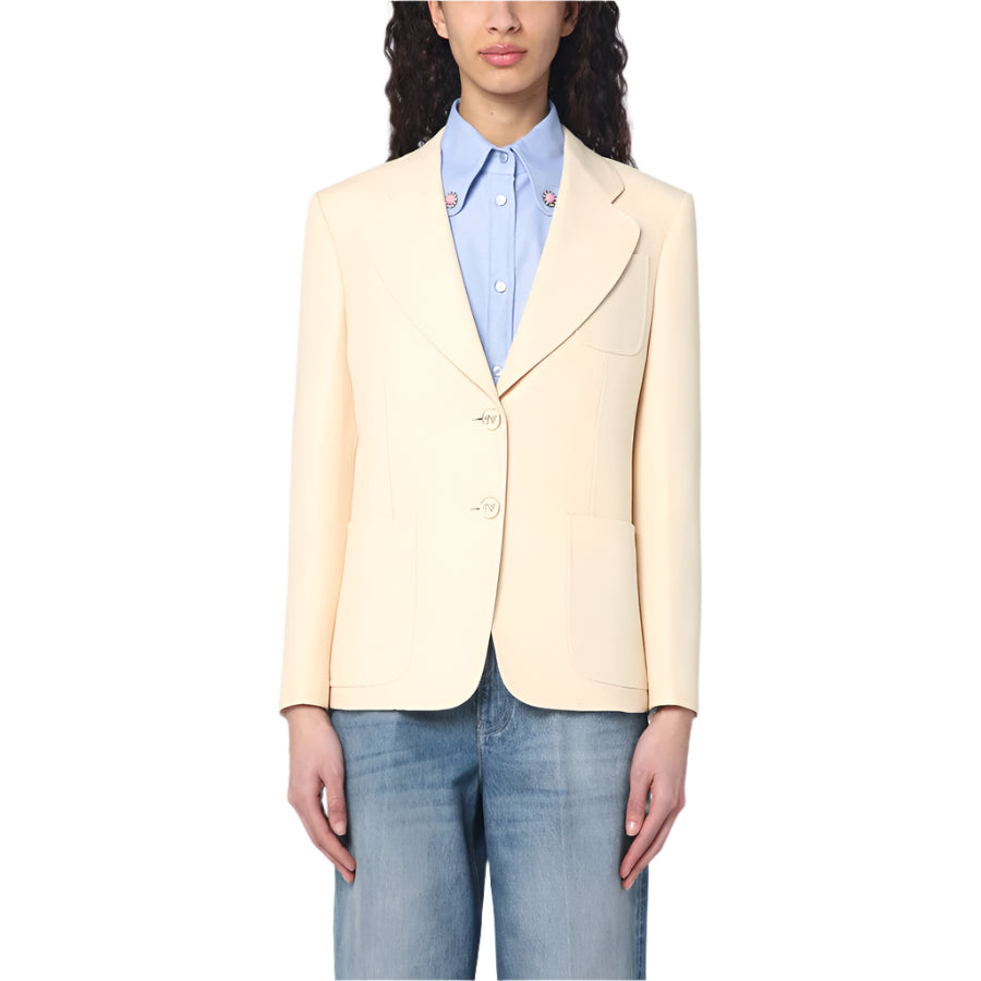 WOOL AND SILK SINGLE-BREASTED JACKET