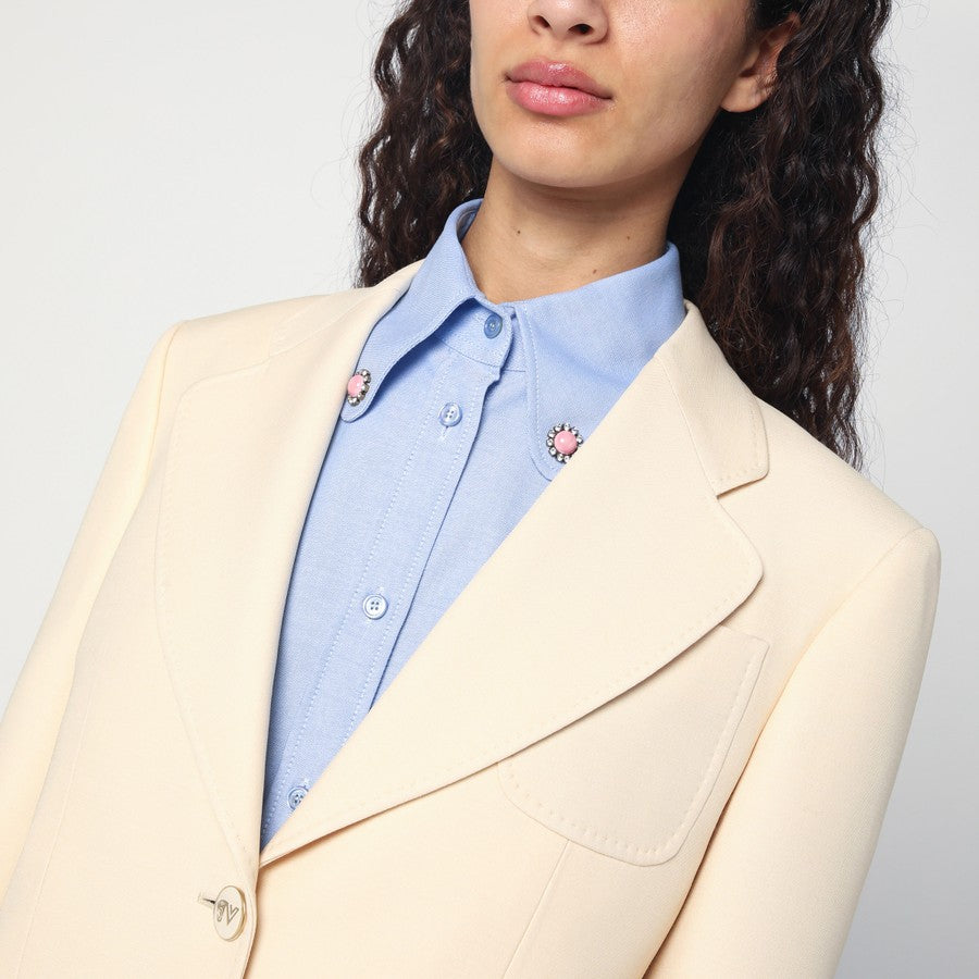 WOOL AND SILK SINGLE-BREASTED JACKET