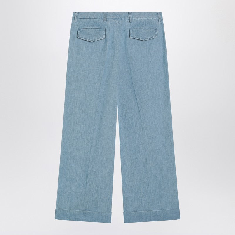Light blue wide jeans with cuff