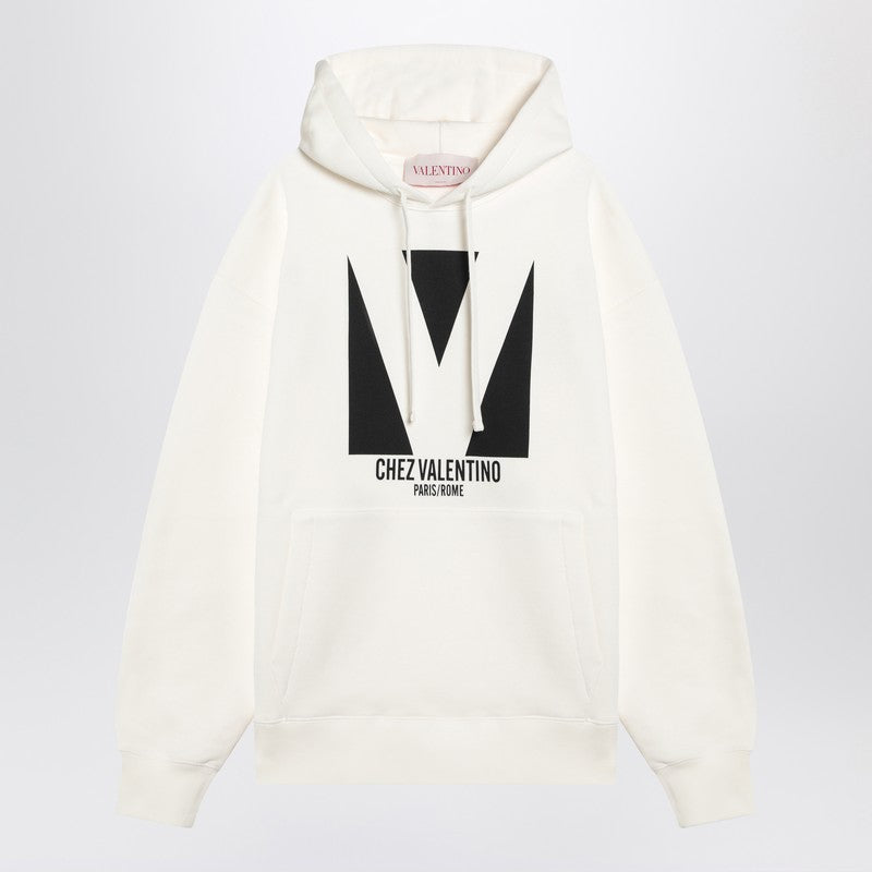Ivory sweatshirt with Chez Valentino print