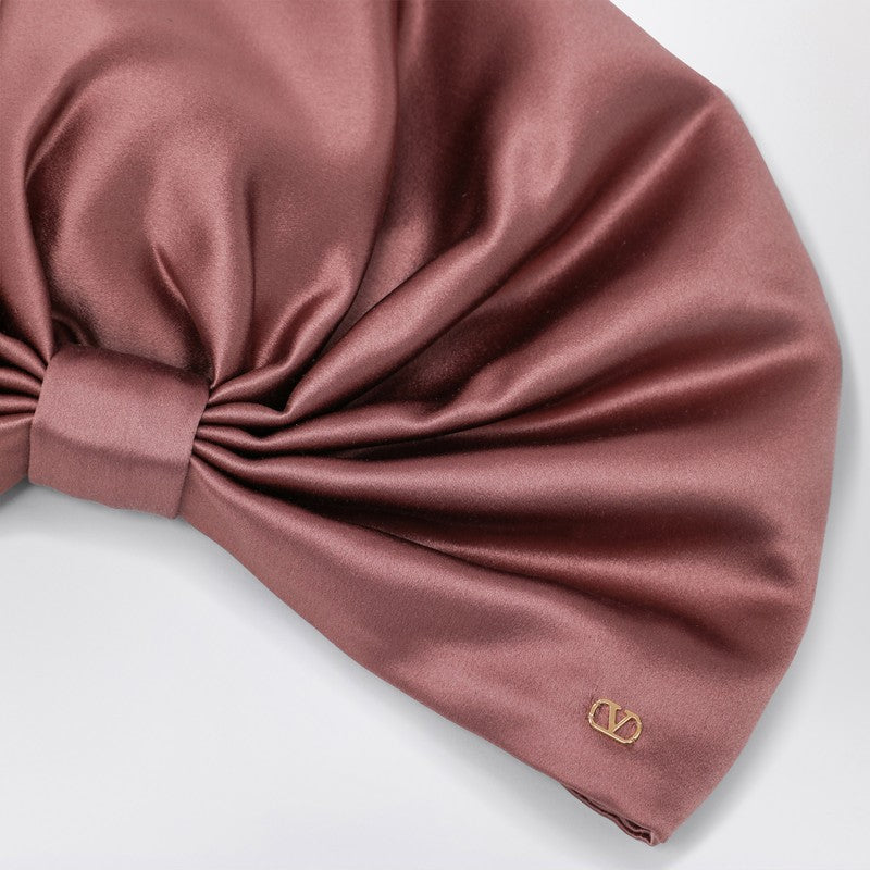 Antique pink silk foulard turban