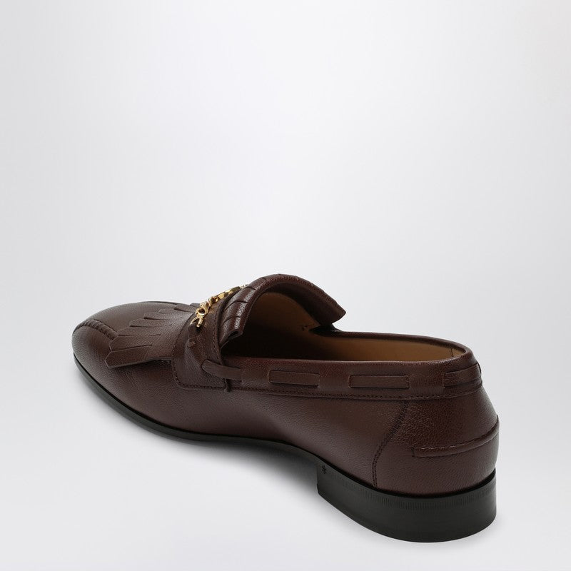 Moccasin Vlogo Signature coffee color with fringes