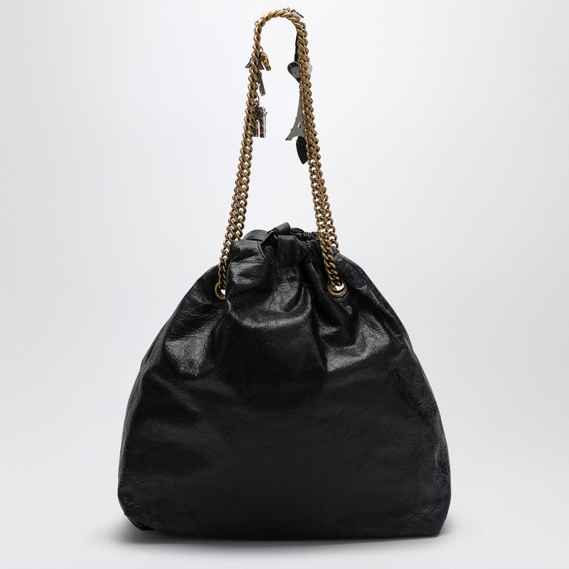 Crush Media Black Leather Tote Bag
