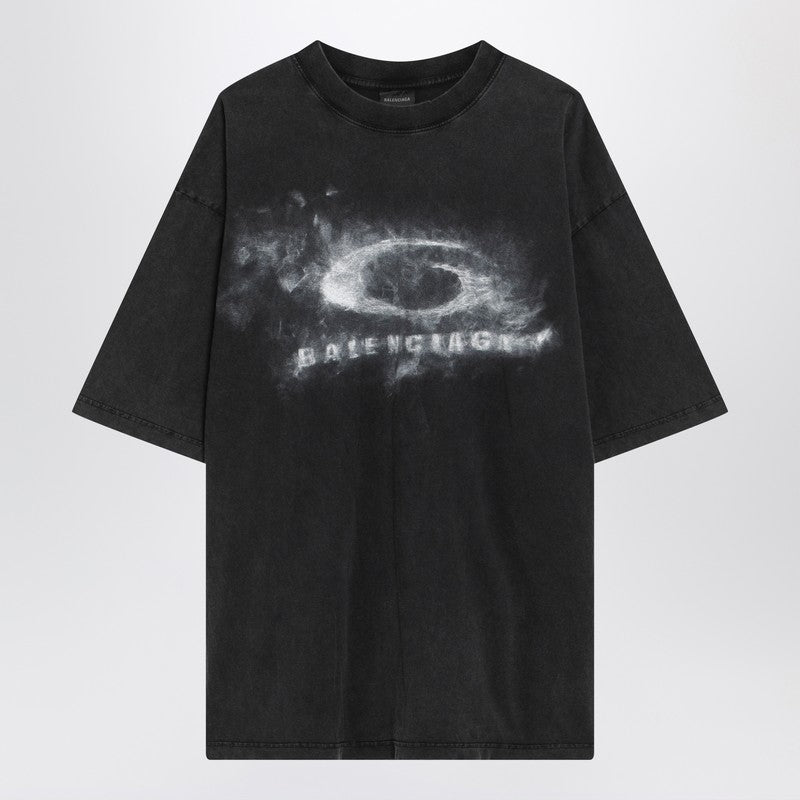 Black faded Crayon Loop oversize T-shirt