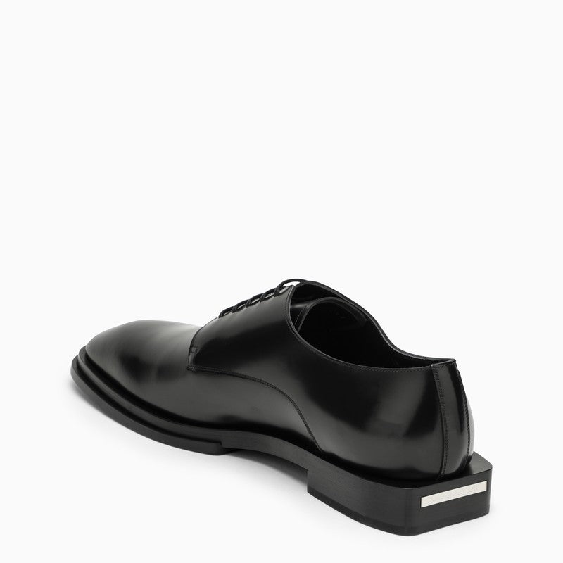 Black leather lace-up