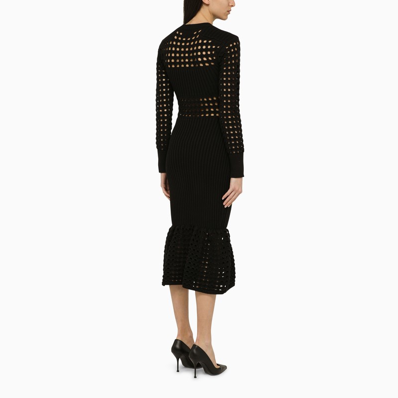 Black knitted midi dress