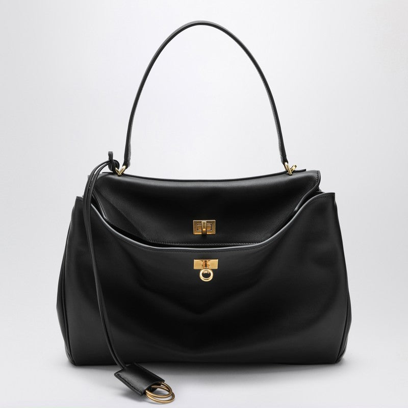 Smooth Black Calfskin Medium Rodeo Bag